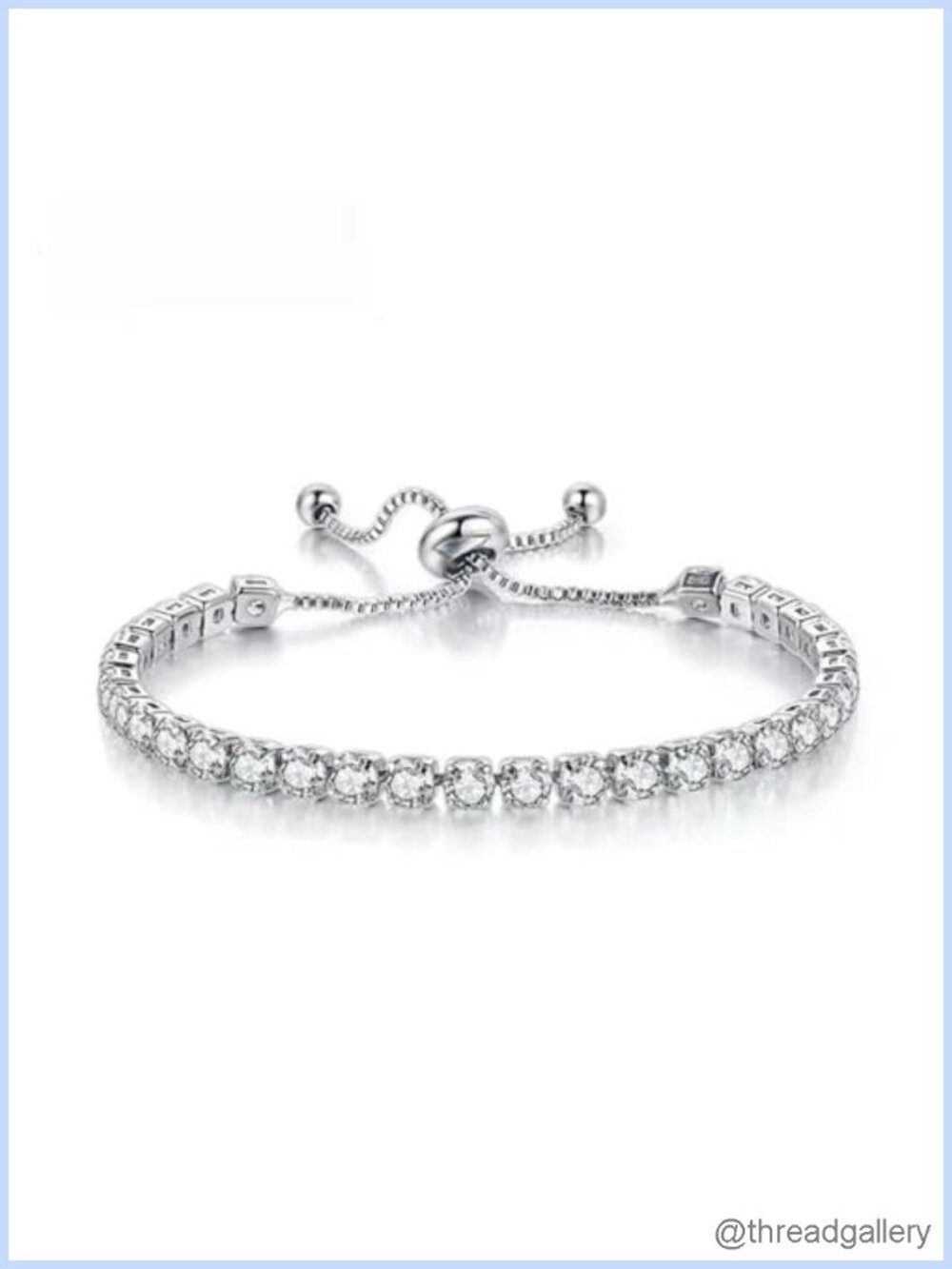 Tennis Bracelet Cubic Zirconia Chain Adjustable Slider for Women Wedding Party